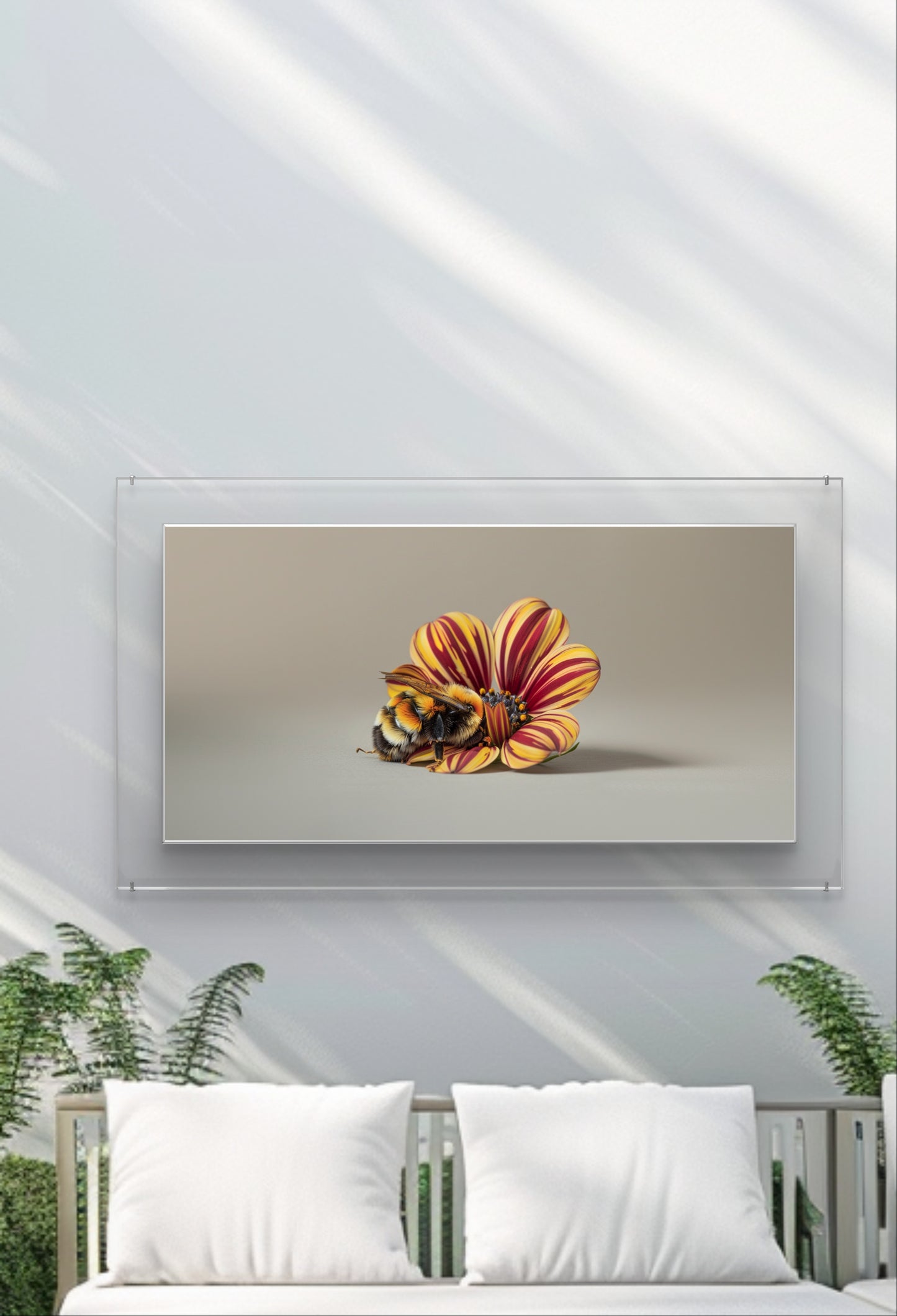 Large 210cm x 70cm Horizontal Flower Garden Wall Art