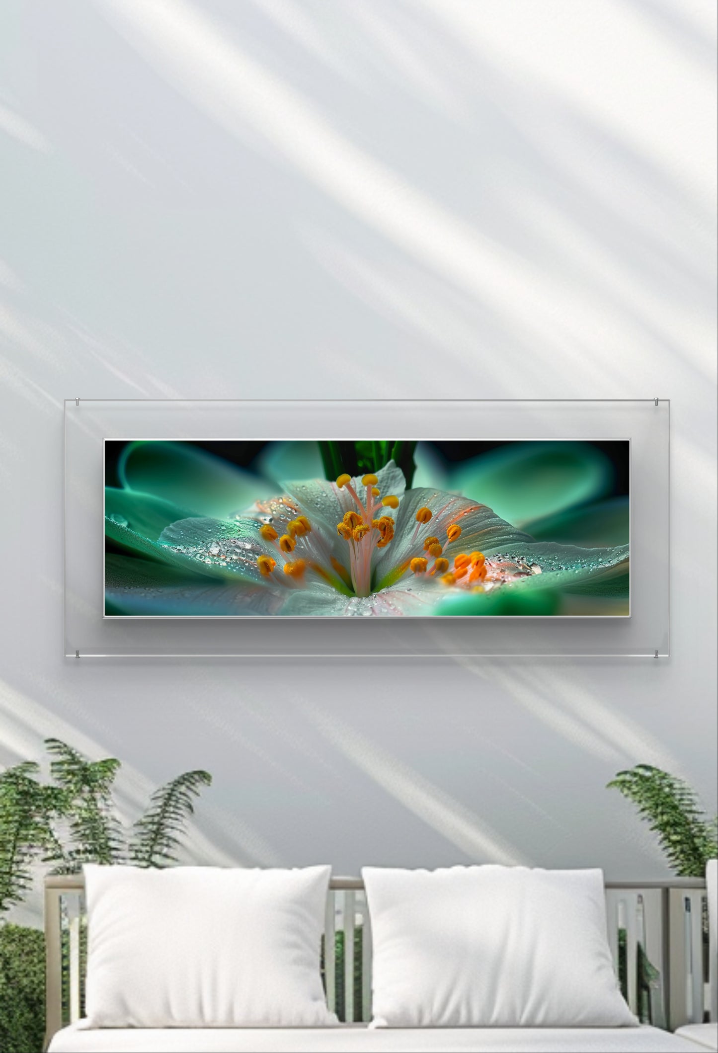 Large 210cm x 70cm Horizontal Flower Garden Wall Art