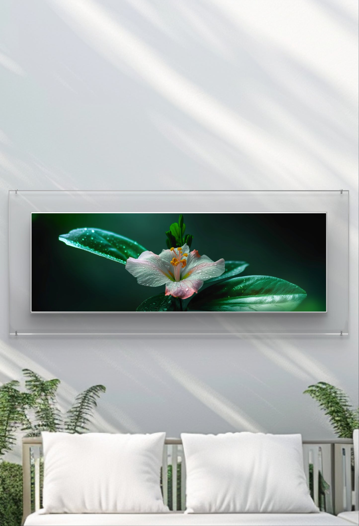 Large 210cm x 70cm Horizontal Flower Garden Wall Art