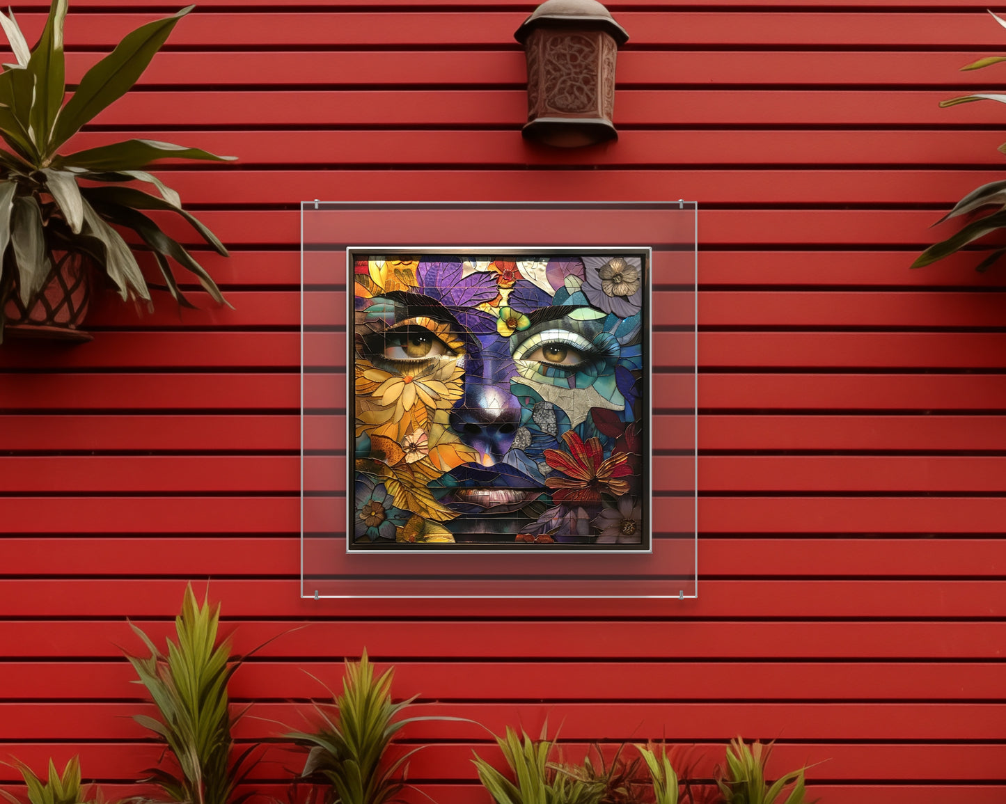 Flower Face Lady Garden Wall Art