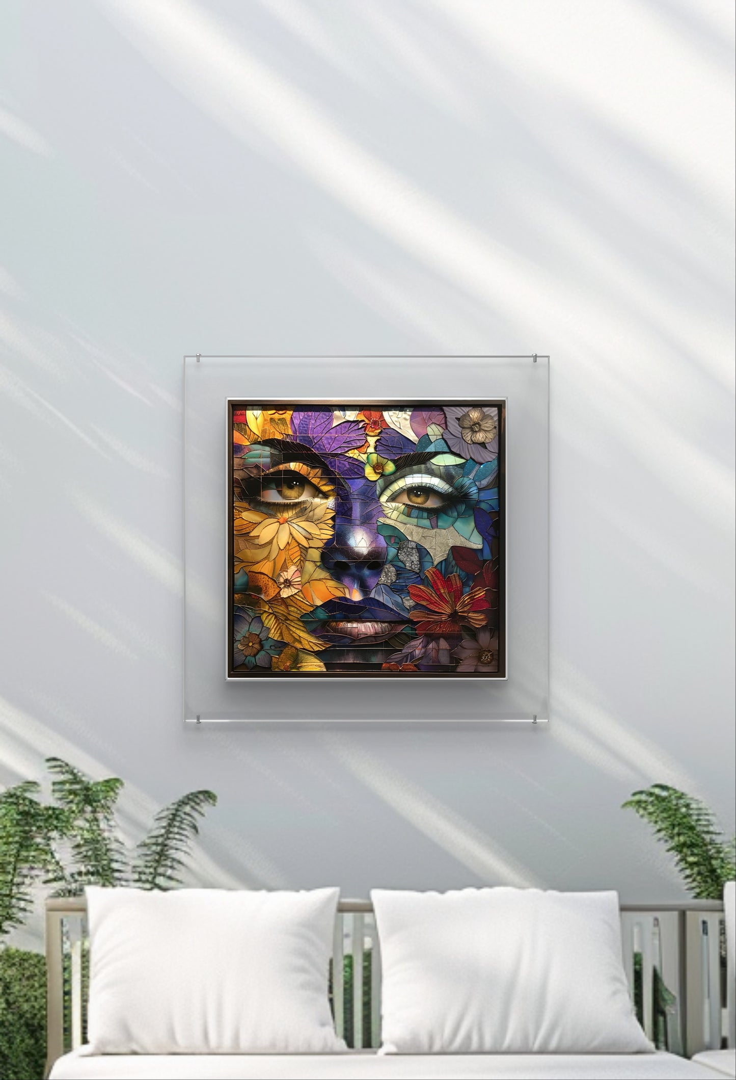 Flower Face Lady Garden Wall Art