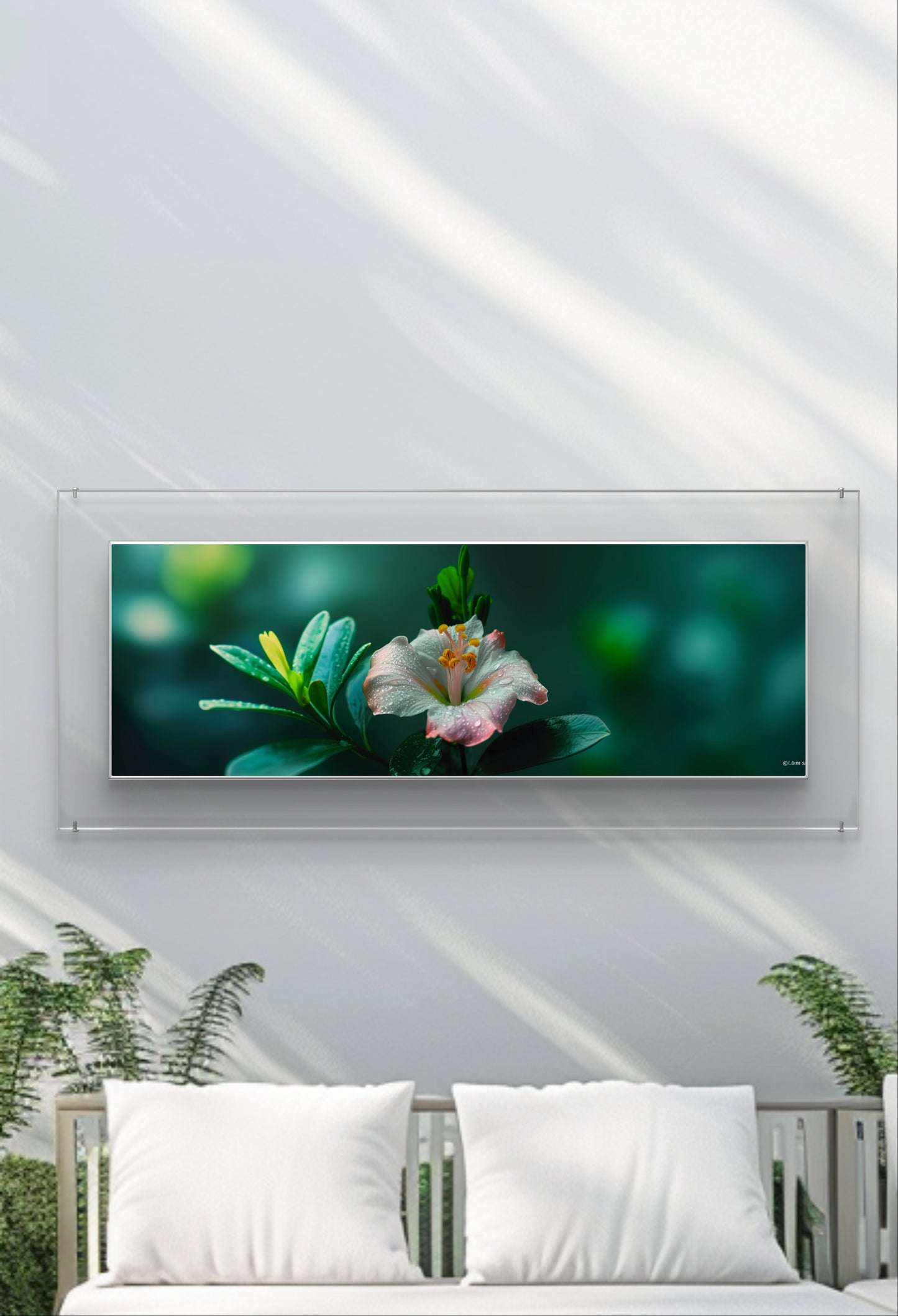 Large 210cm x 70cm Horizontal Flower Garden Wall Art