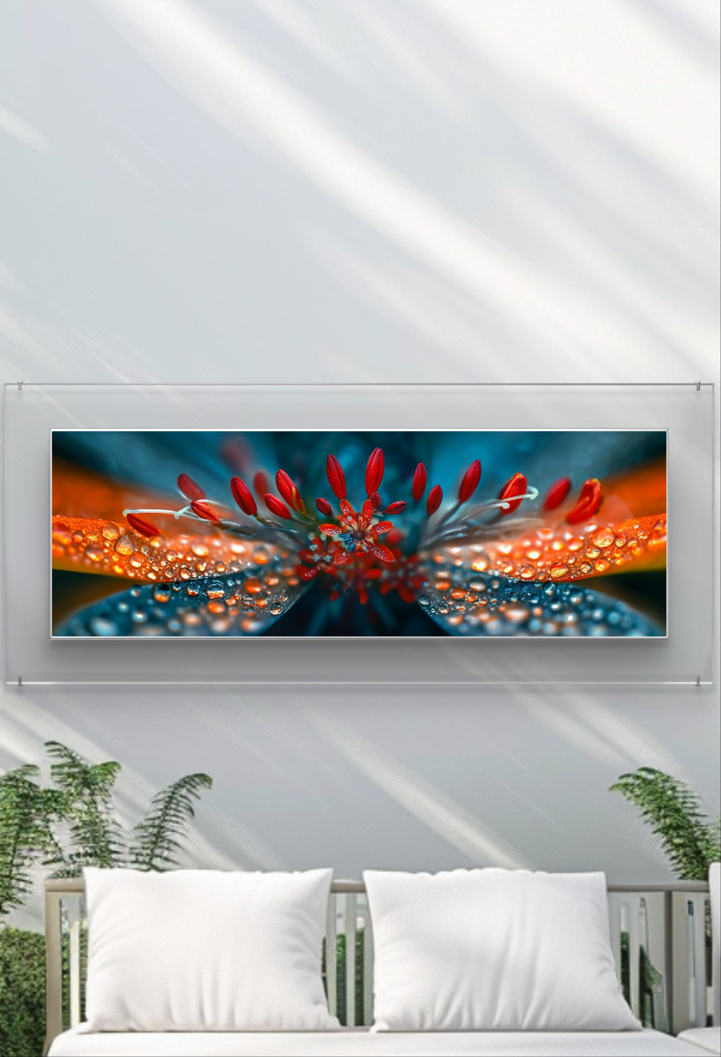 Large 210cm x 70cm Horizontal Flower Garden Wall Art