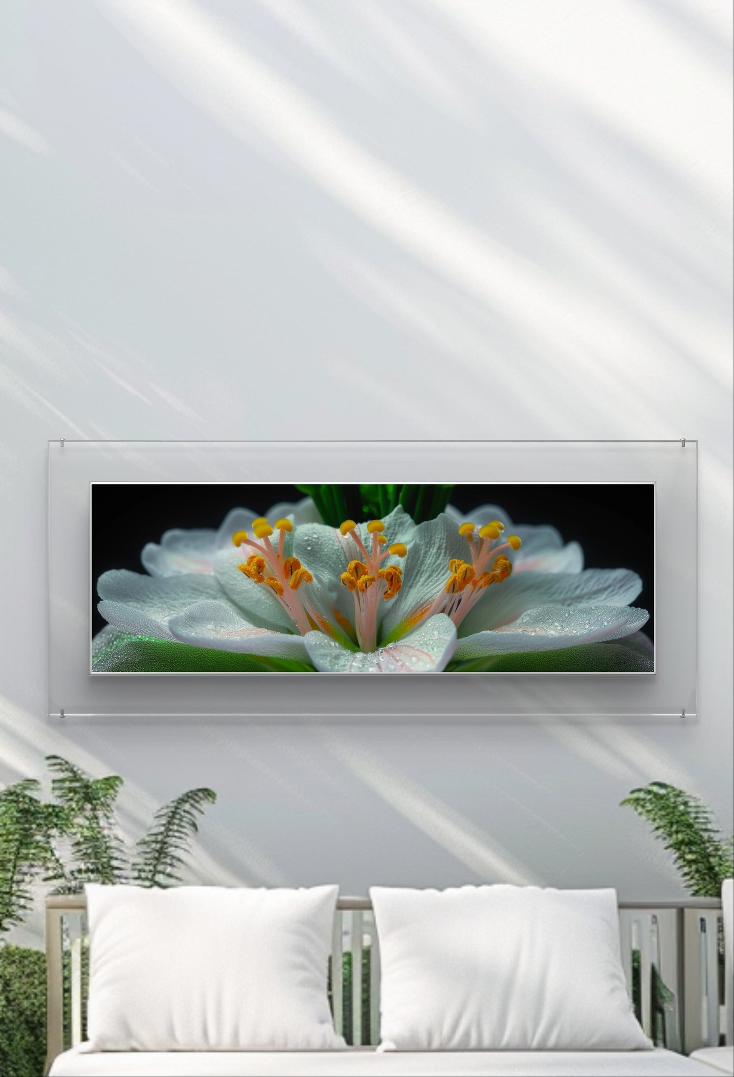 Large 210cm x 70cm Horizontal Flower Garden Wall Art