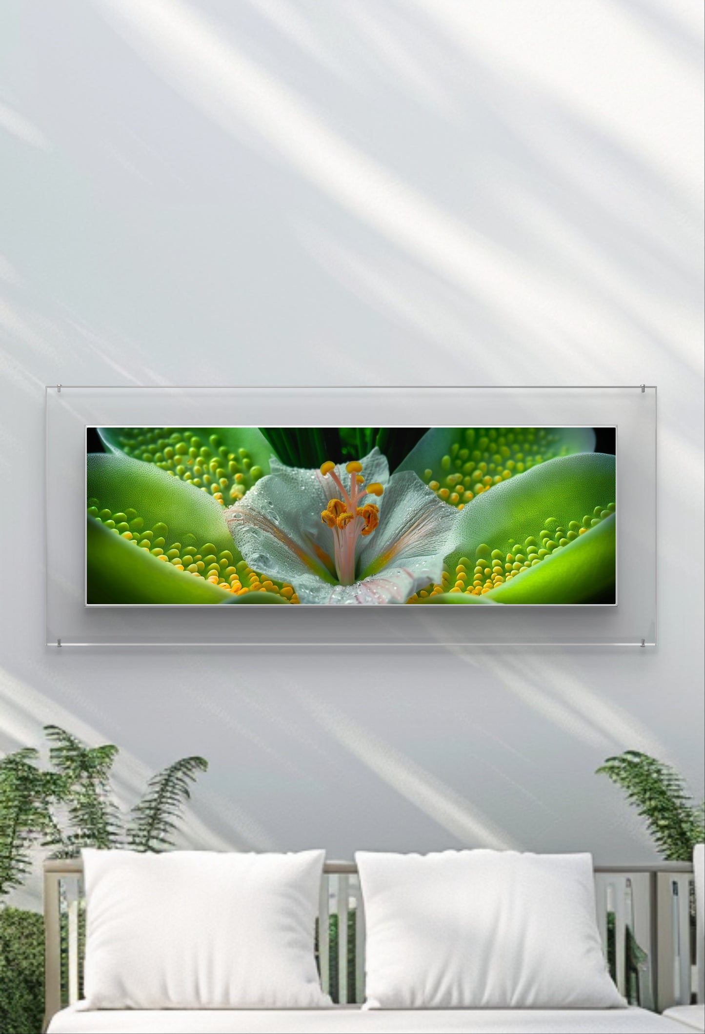 Large 210cm x 70cm Horizontal Flower Garden Wall Art