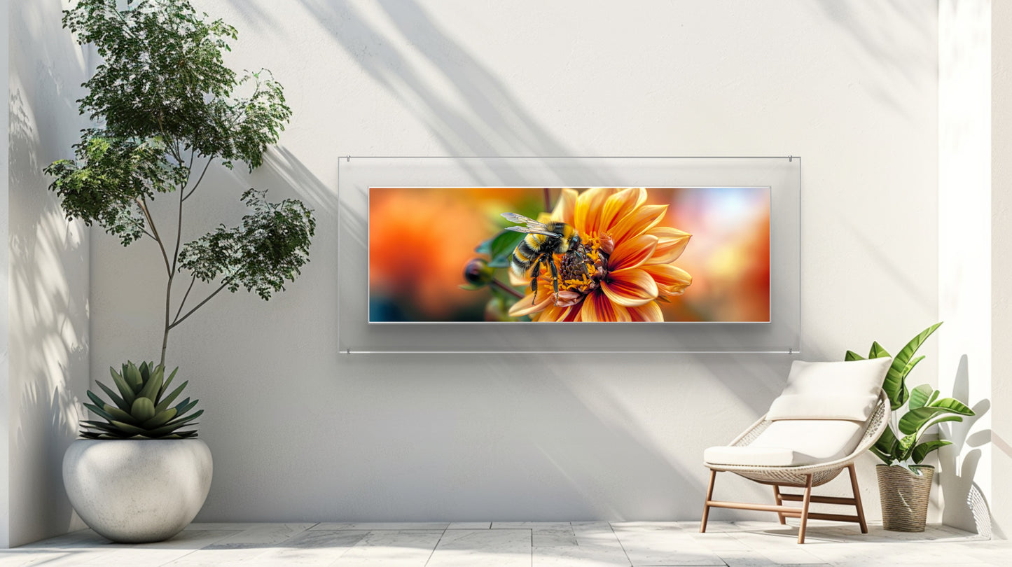 Large 210cm x 70cm Horizontal Flower Garden Wall Art